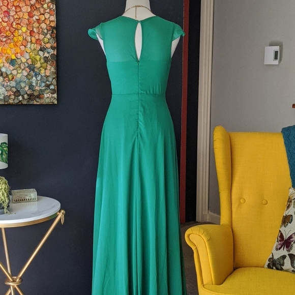 NWT Green chiffon maxi dress - Picture 4 of 8